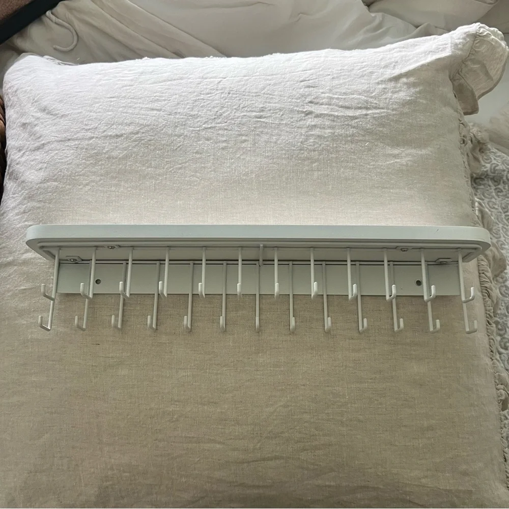 Wall-Mounted Multi-Hook Rack in Off-White